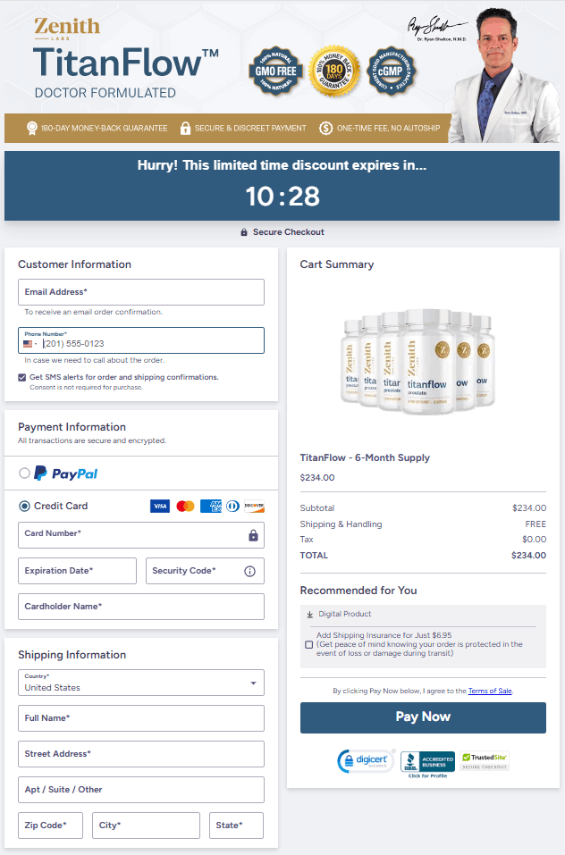 TitanFlow Safe Order Form